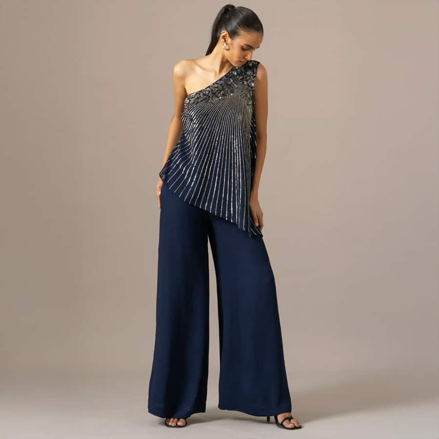 Baroque One Shoulder Jumpsuit