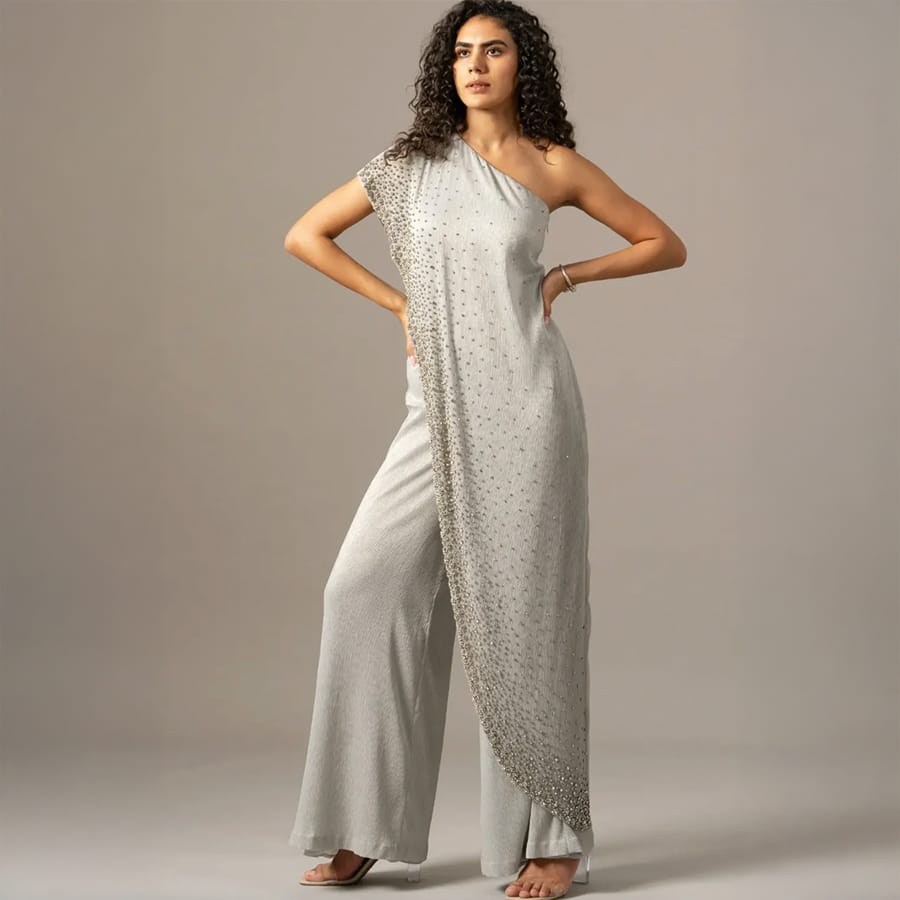 Star Box One Shoulder Jumpsuit
