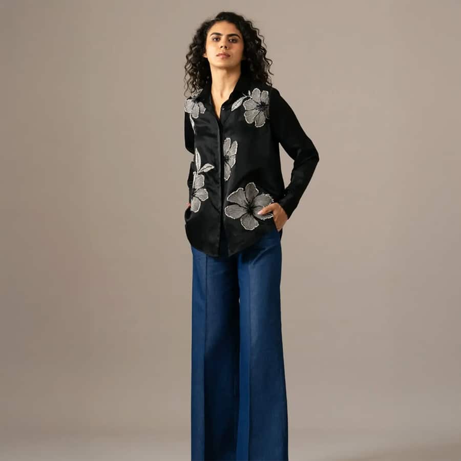 Poppy Flower Emb Shirt