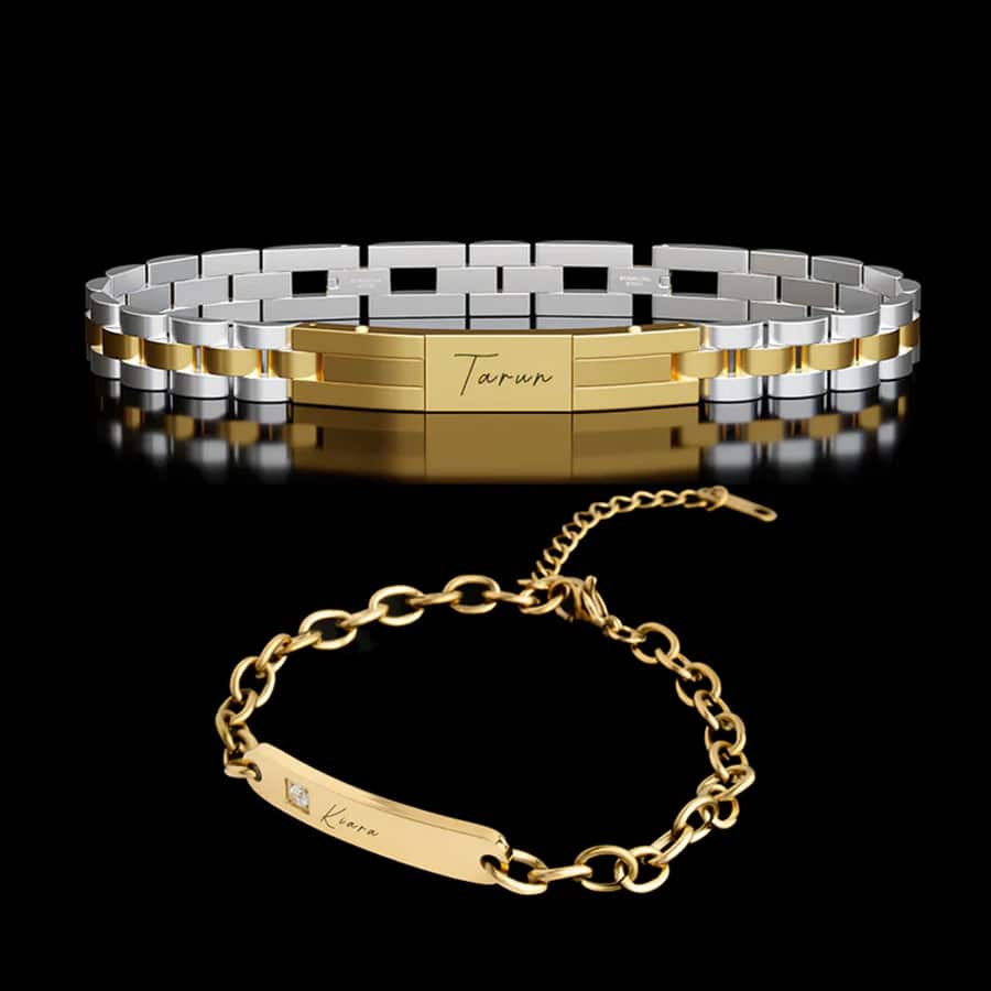 Personalised Garaven Couple Bracelets