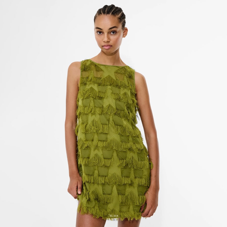 Miley Chiffon Star Fringe Mini Dress