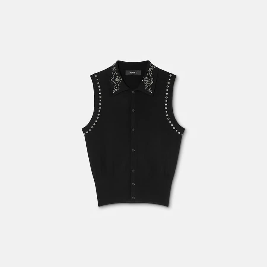 Embellished Cashmere-Blend Knit Vest