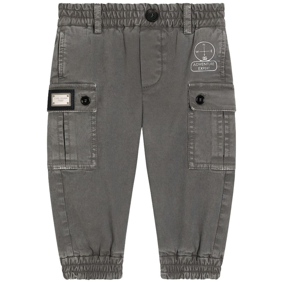 Dolce & Gabbana Grey Gabardine Cargo Pants
