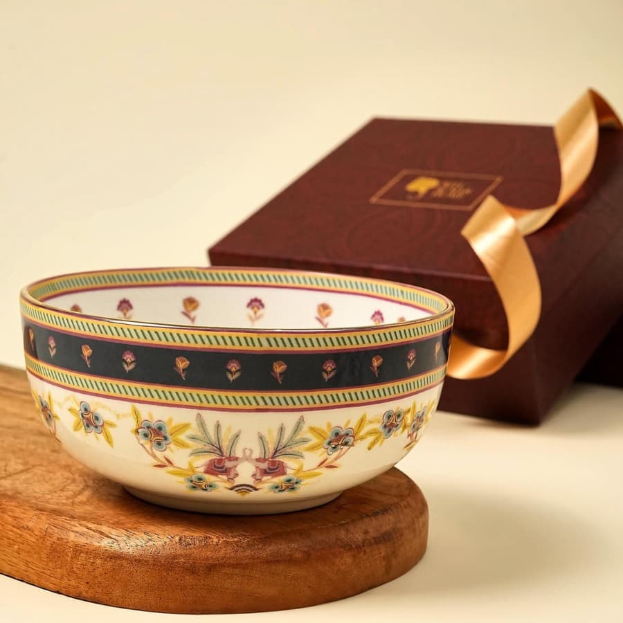 Navy Fantasia Serving Bowl