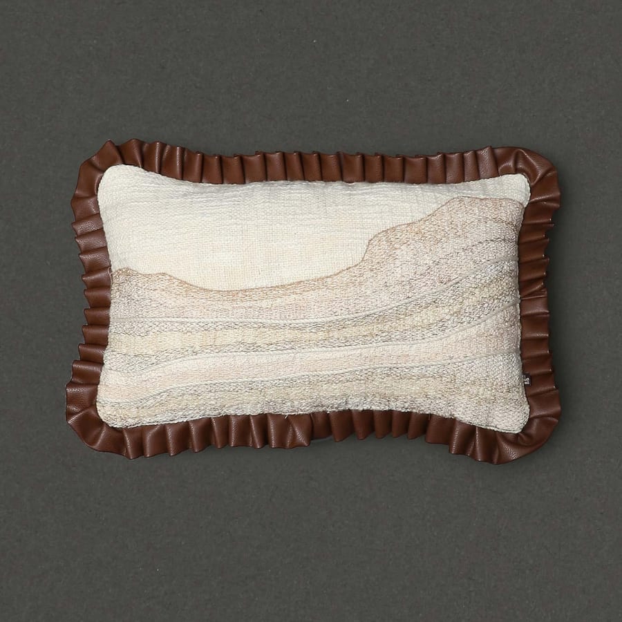 Ivory & Brown Jaisalmer Rectangle Cotton Cushion