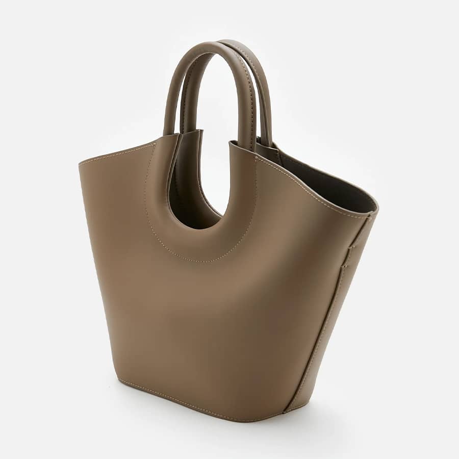 Fabiola Leather Tote Bag - Brown