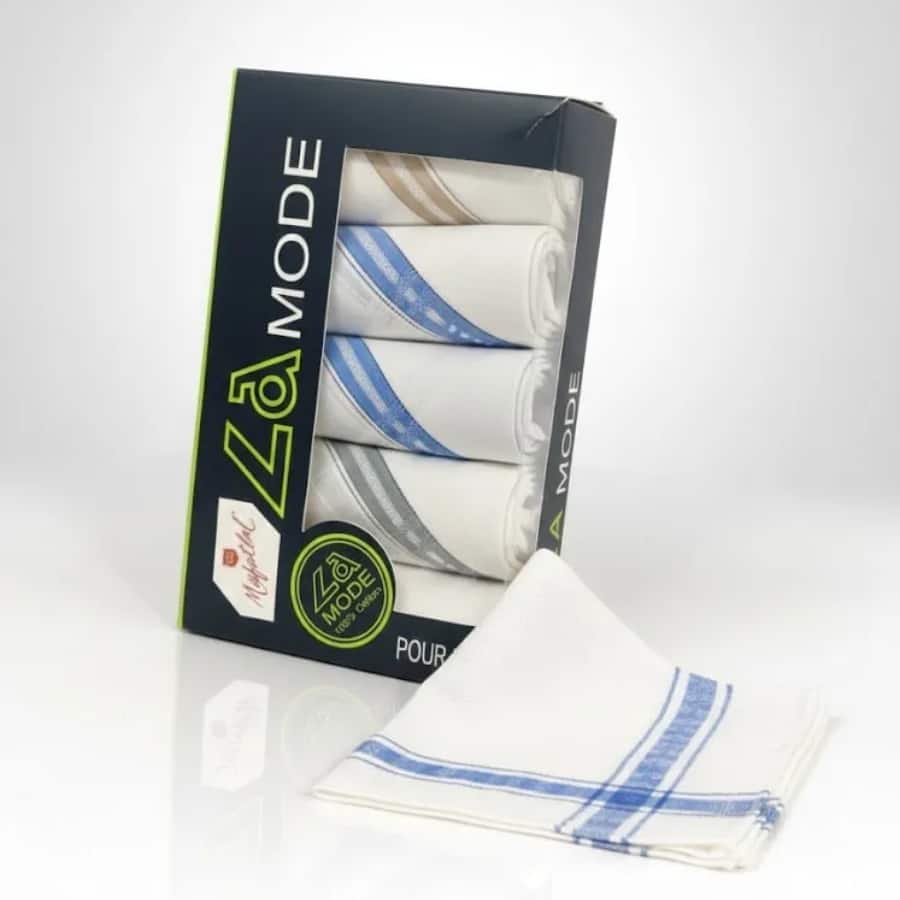 La Mode Men’s Premium Cotton Handkerchief Set