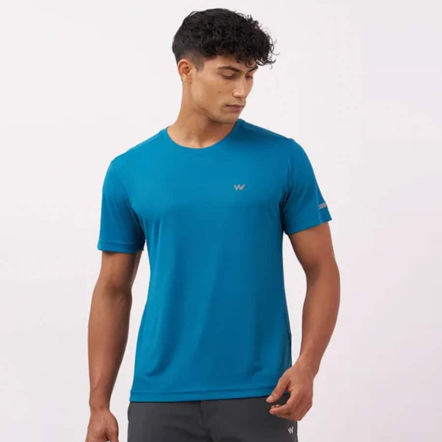 Active Crew Neck Solid T-Shirt -Teal