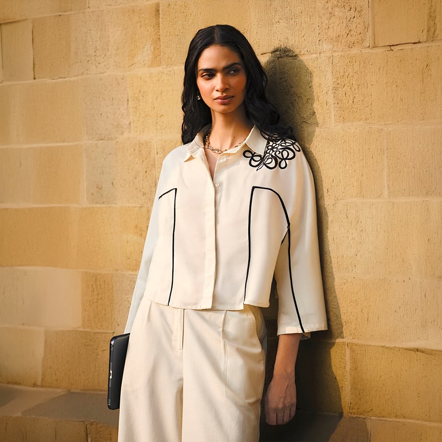Mariette Embroidered White Shirt