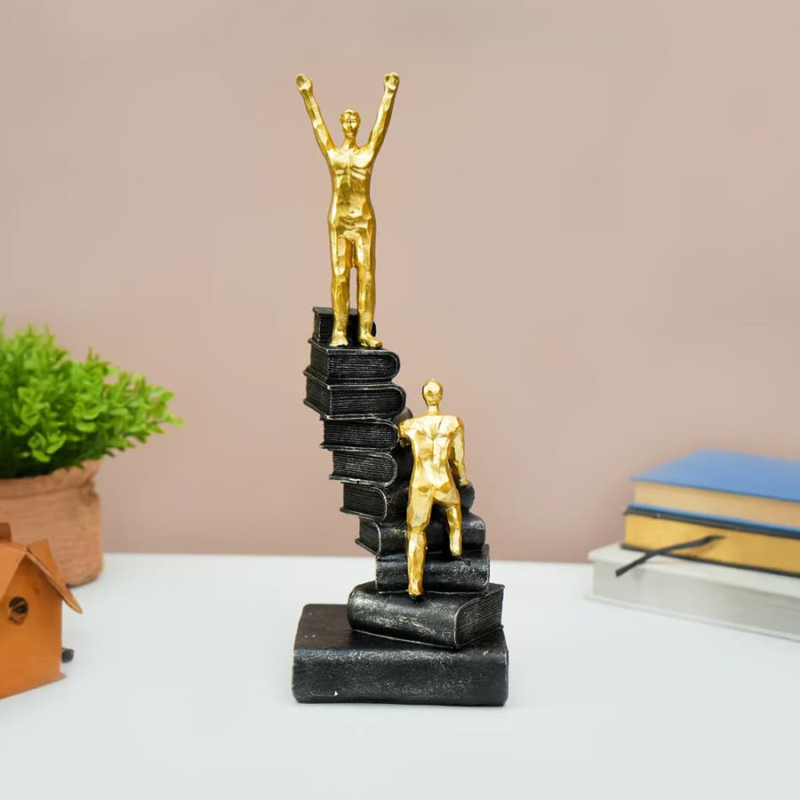 MARKET99 Resin Staircase Decor Object in Black and Gold
