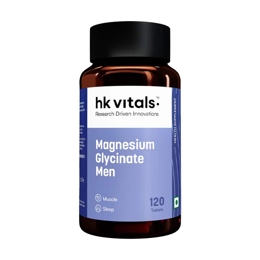 HealthKart hk vitals Magnesium Glycinate (1682mg) 120 Tablets | For Better Sleep Quality