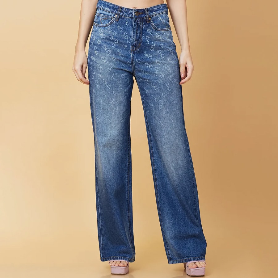 Blue Wide Leg Fit Women's Denim
