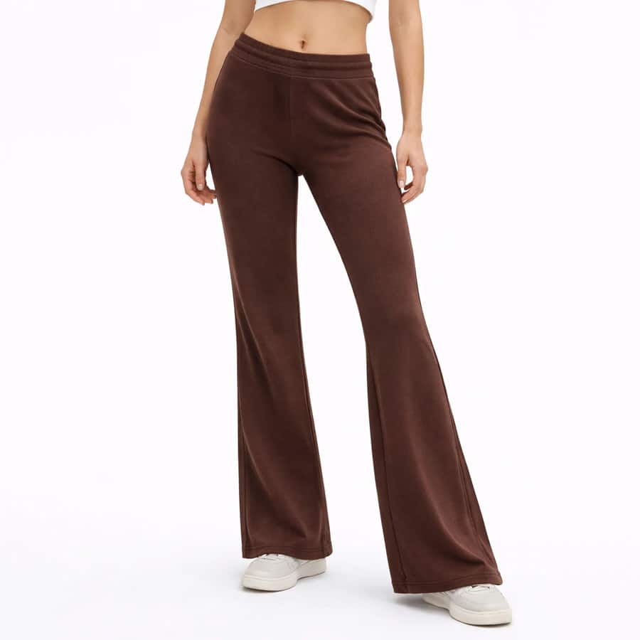 Flared Terry Pants - Shaved Chocolate