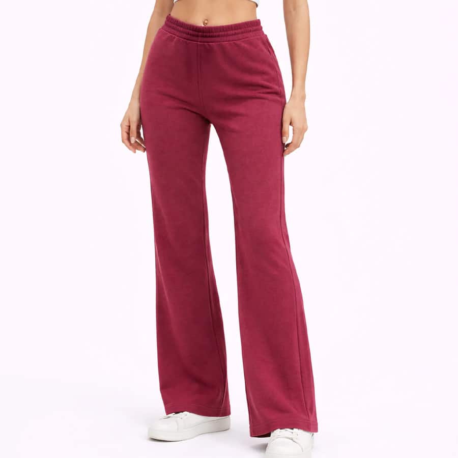 Flared Terry Pants - Rhododendron