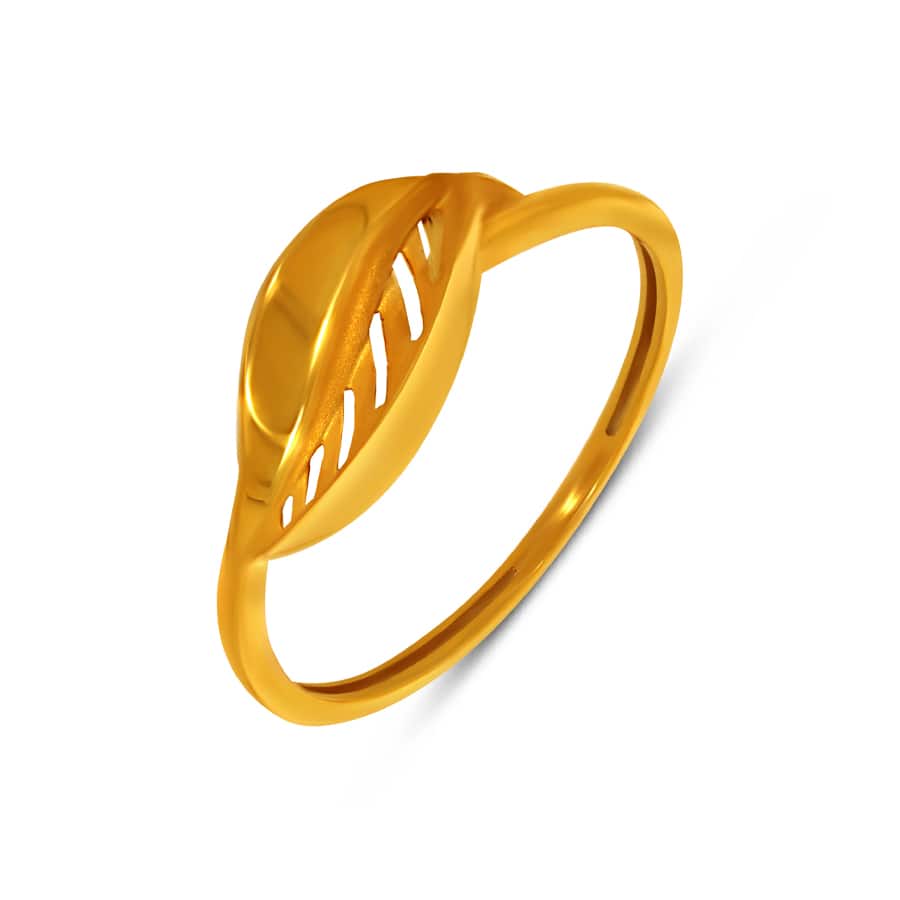 Flowing Leaf Gold Ring