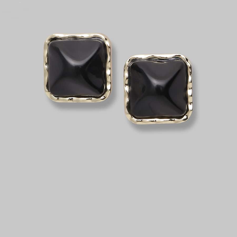 "Black Stone Copper Alloy Small Stud Earrning Tops ... "