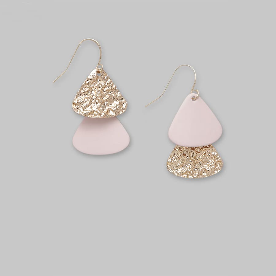 Brass Metal Triangle Teardrop Earrings For Women A... "