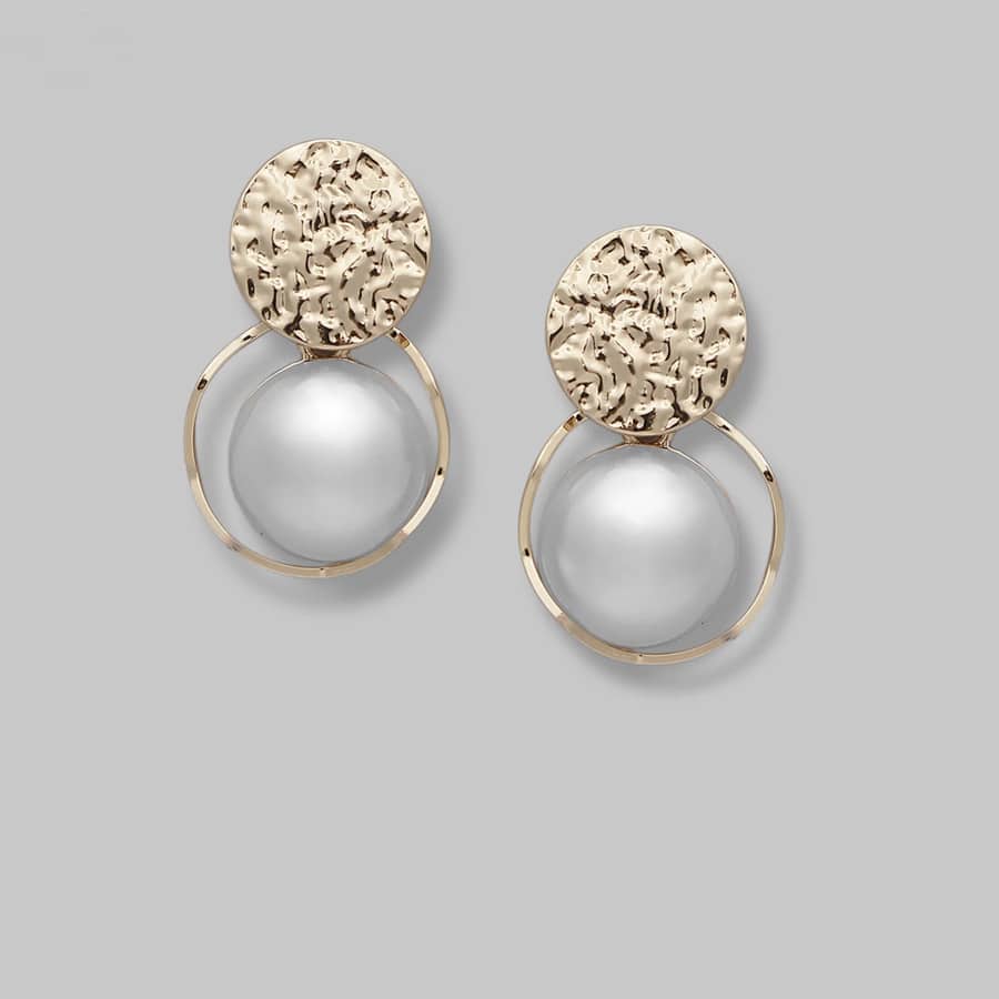 "Gold-Plated Pearl Earning Tops For Daily Office We... "