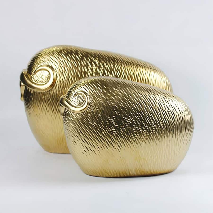 Devnow Ceramic Matt Gold Decor Small