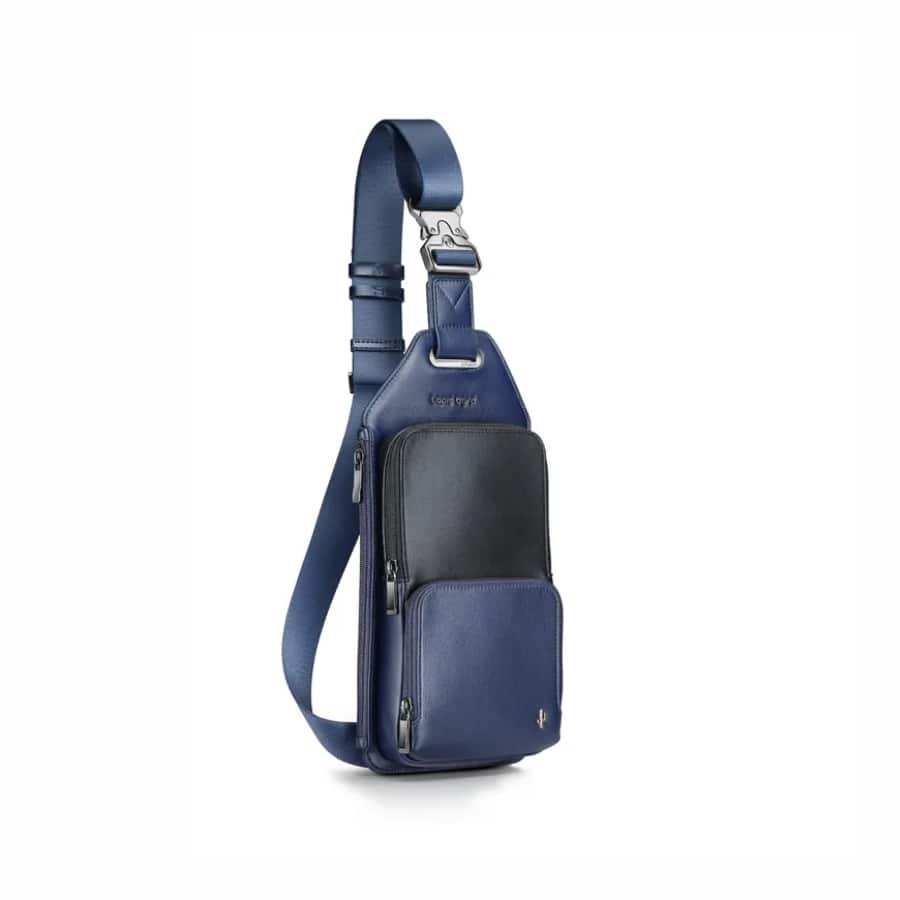 Crossover Desert Bloom Cactus Leather Crossbody Bag - Blue