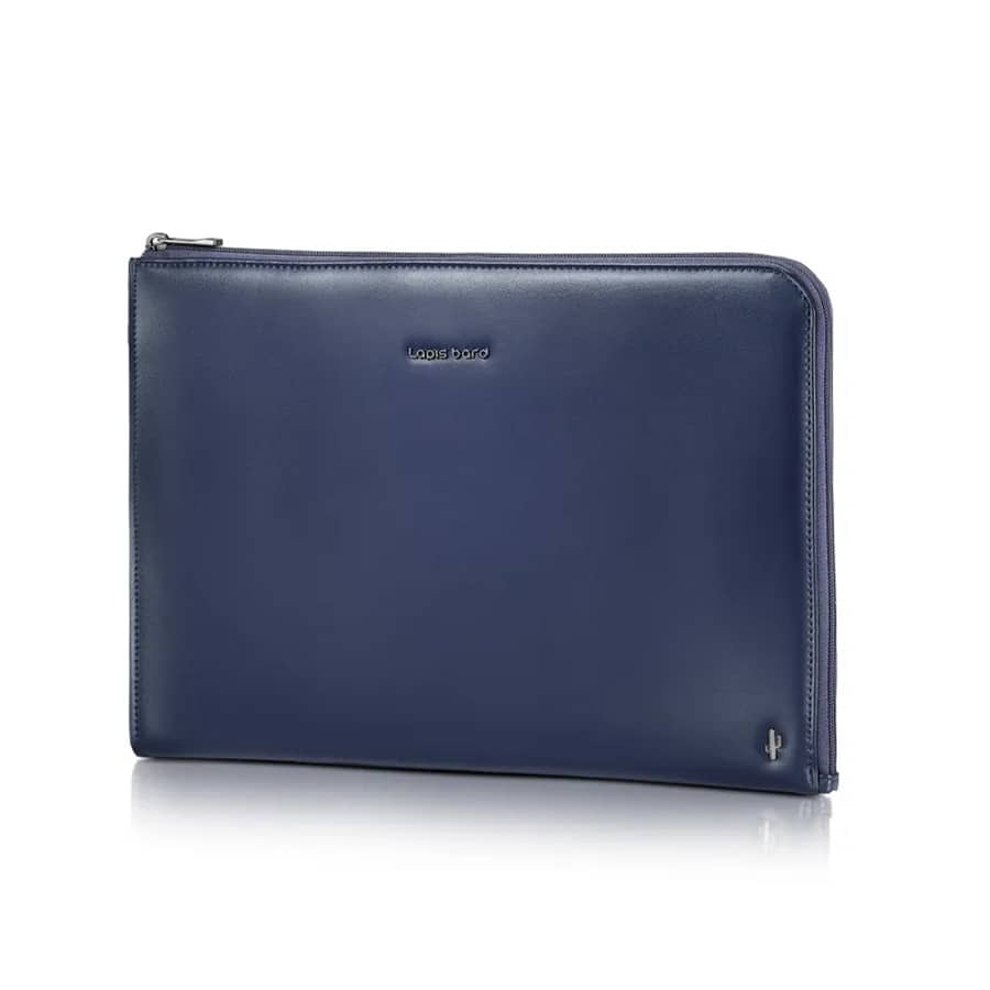 Crossover Desert Bloom Cactus Leather 14-inch Laptop Sleeve - Blue