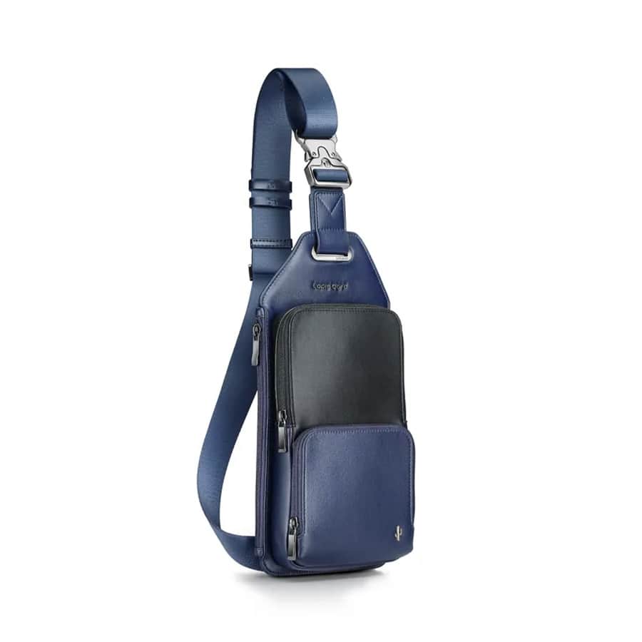 Crossover Desert Bloom Cactus Leather Crossbody Bag - Blue