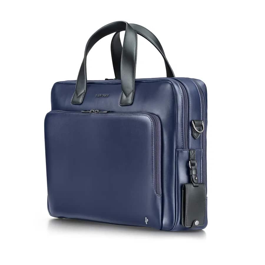 Crossover Desert Bloom Cactus Leather 16-inch Briefcase Bag - Blue