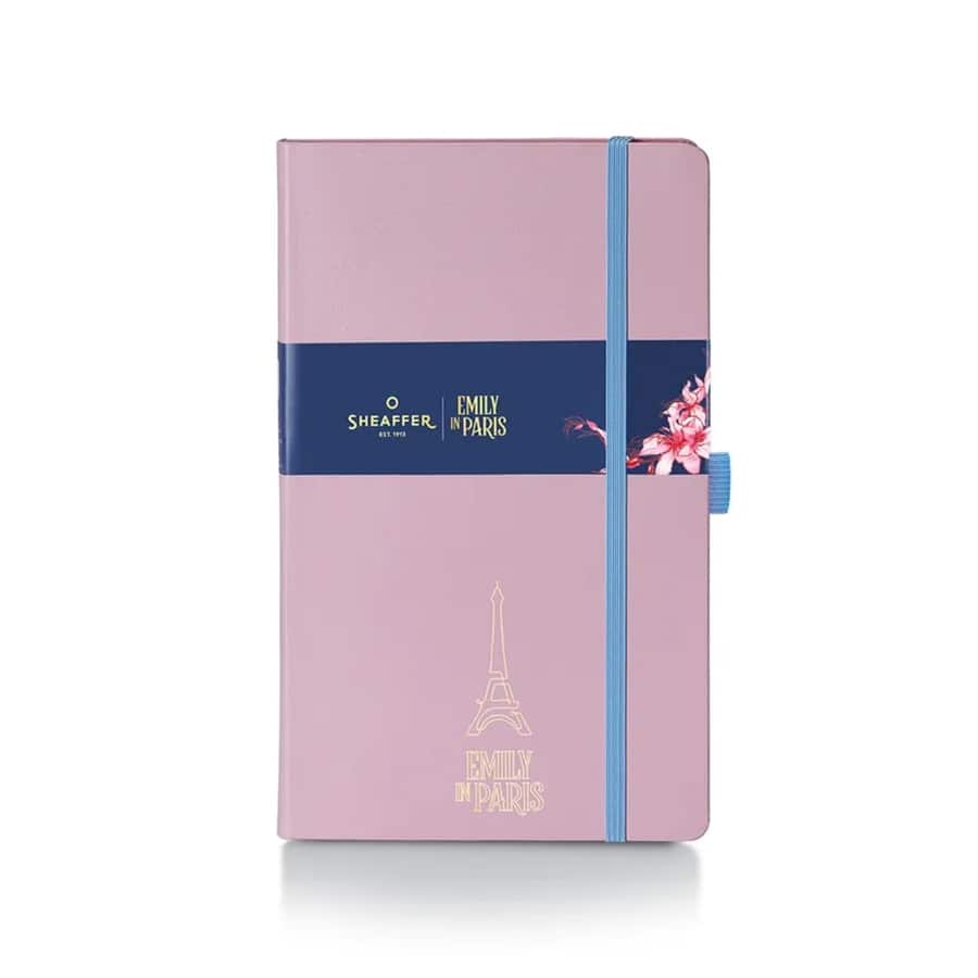Medium Journal 90 GSM Ink Friendly with Embossed Eiffel Tower - Pink