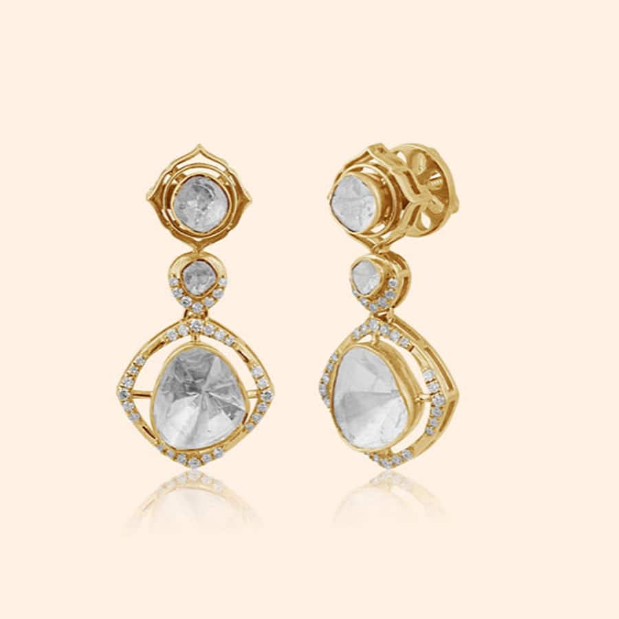 Ceremonial Gleam Polki Bridal Drop Earrings