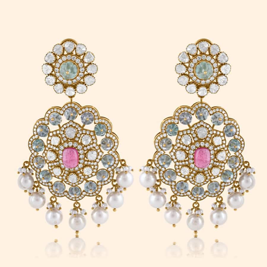 Indradhanush Polki Drop Earrings