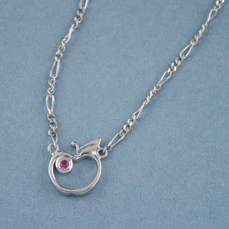 An Apple A Day Silver Necklace