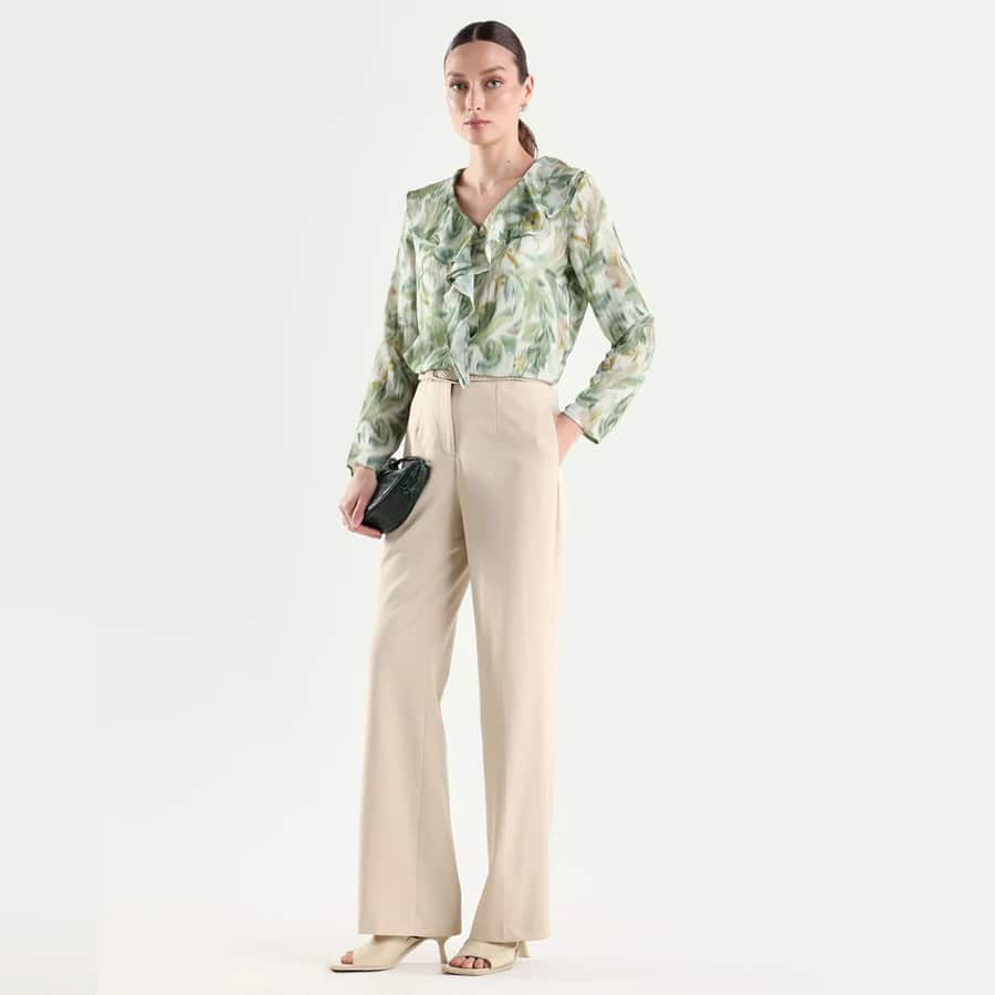 SRAIT-T - BEIGE FORMAL STRAIGHT FIT PANTS