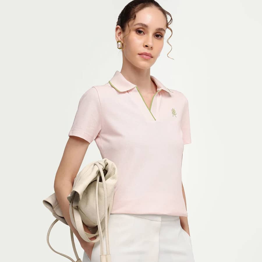 ZEYA - LIGHT PINK | JOHNNY COLLAR WITH TIPPING POLO