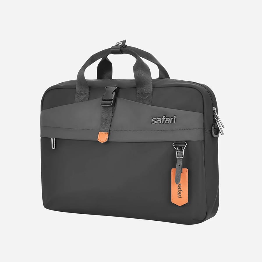 Trooper Satchel Bag with Laptop Sleeve - Black