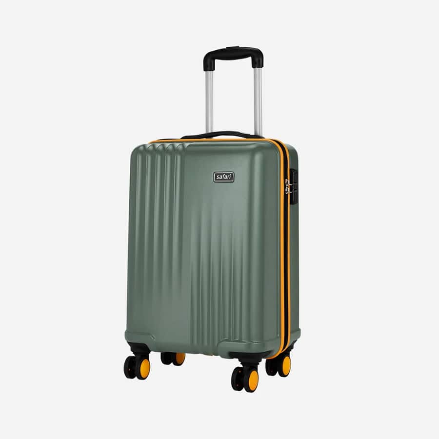 City Miles Thyme Green Trolley Bag with Anti-theft Zipper and Dual Wheels