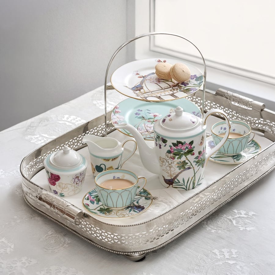 Set Of 7- Rosabagh Tea Set