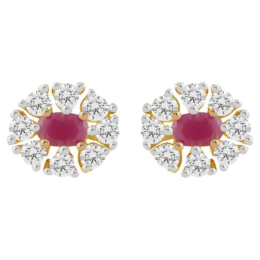 Intricate 14 Karat Gold & Diamond Earrings