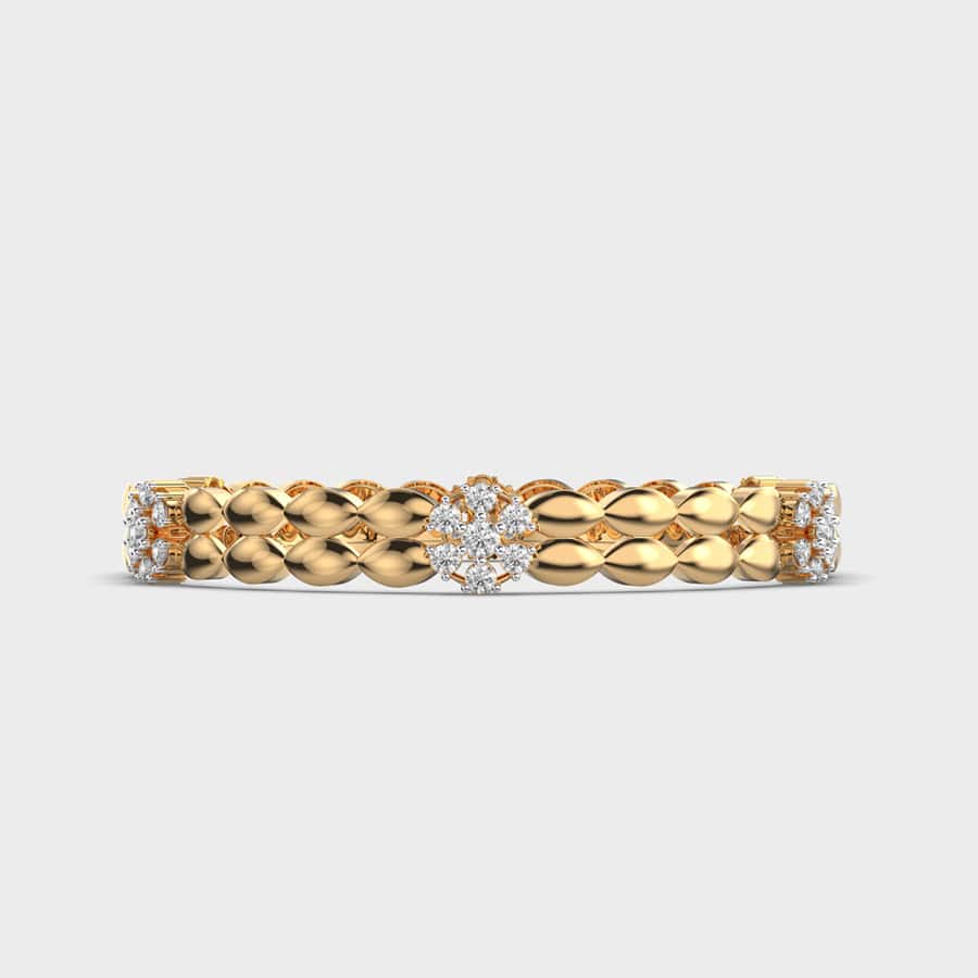 Knot and Flowers Diamond Bangles