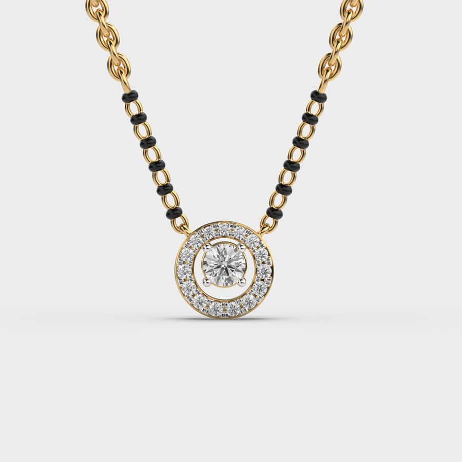 "Golden Diamond Vows Mangalsutra Pendant (With Chai... "