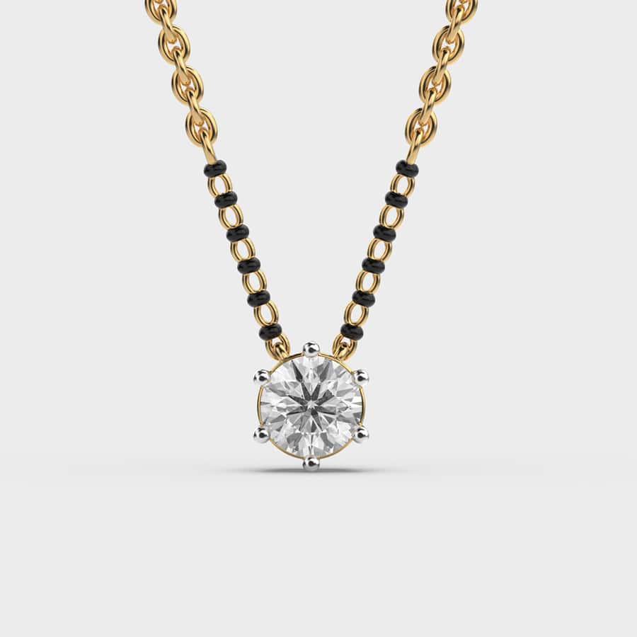 "Luxe Harmony Round Diamond Mangalsutra Pendant (Wi... "