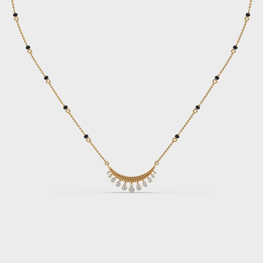 "Minimal Charming Mangalsutra Diamond Necklace (Wit... "