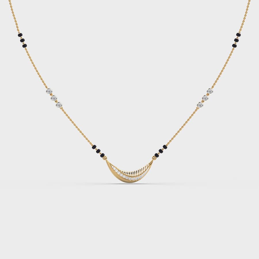 "Minimalistic Decorated Mangalsutra Diamond Necklac... "