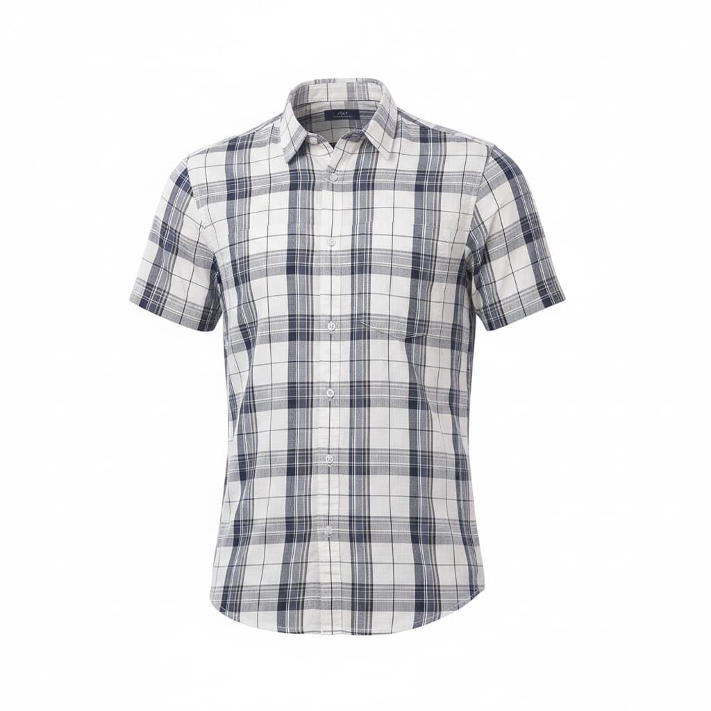 Men's Checks White Regular Fit Shirt