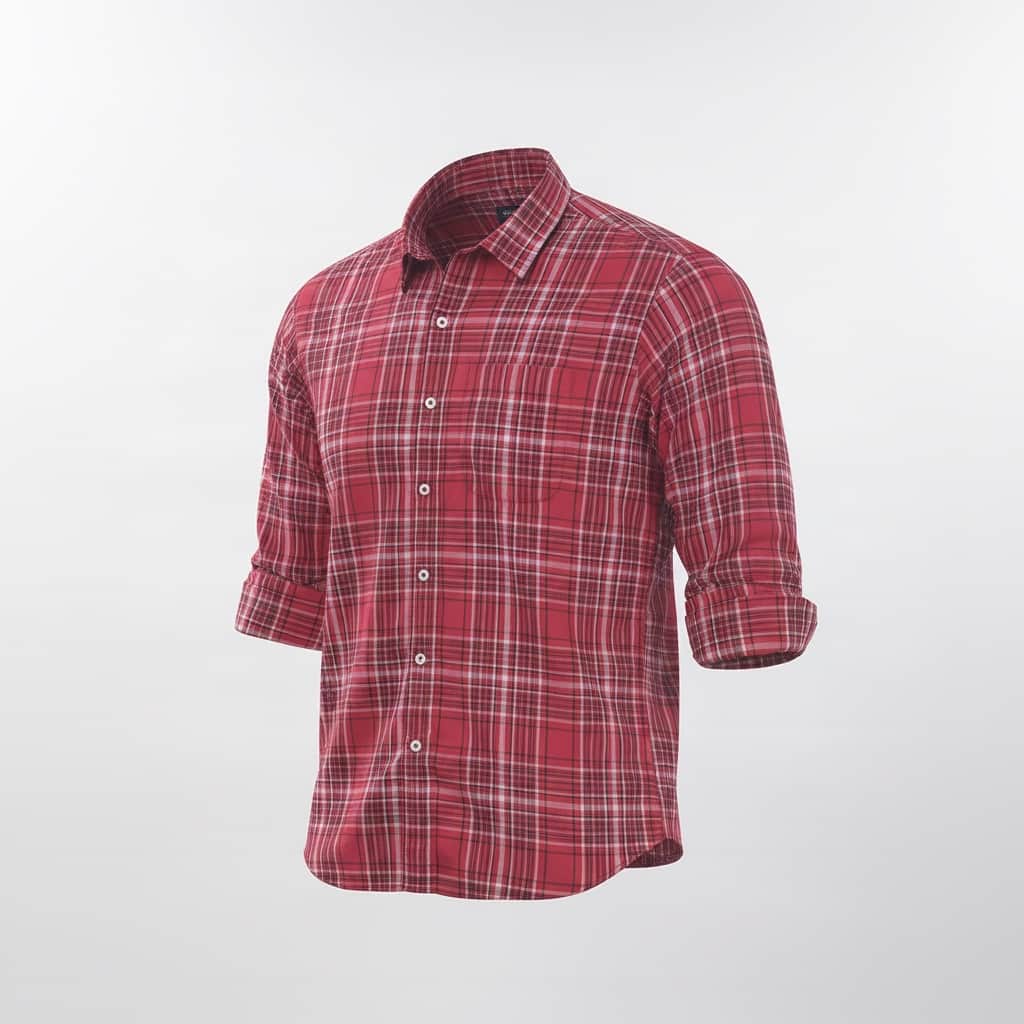 Men's Checks Red Slim Fit Shirt
