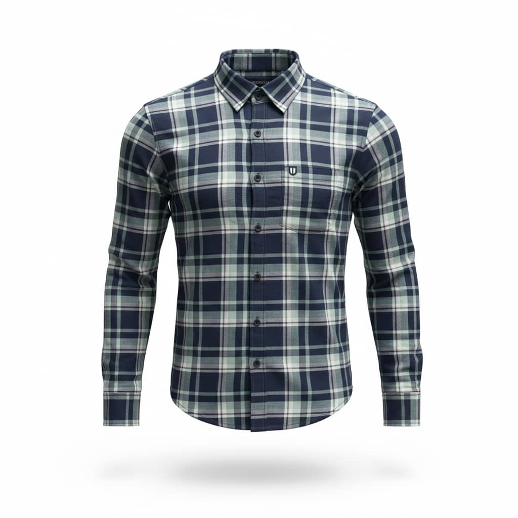 Men's Navy Checks Regular Fit Shirt