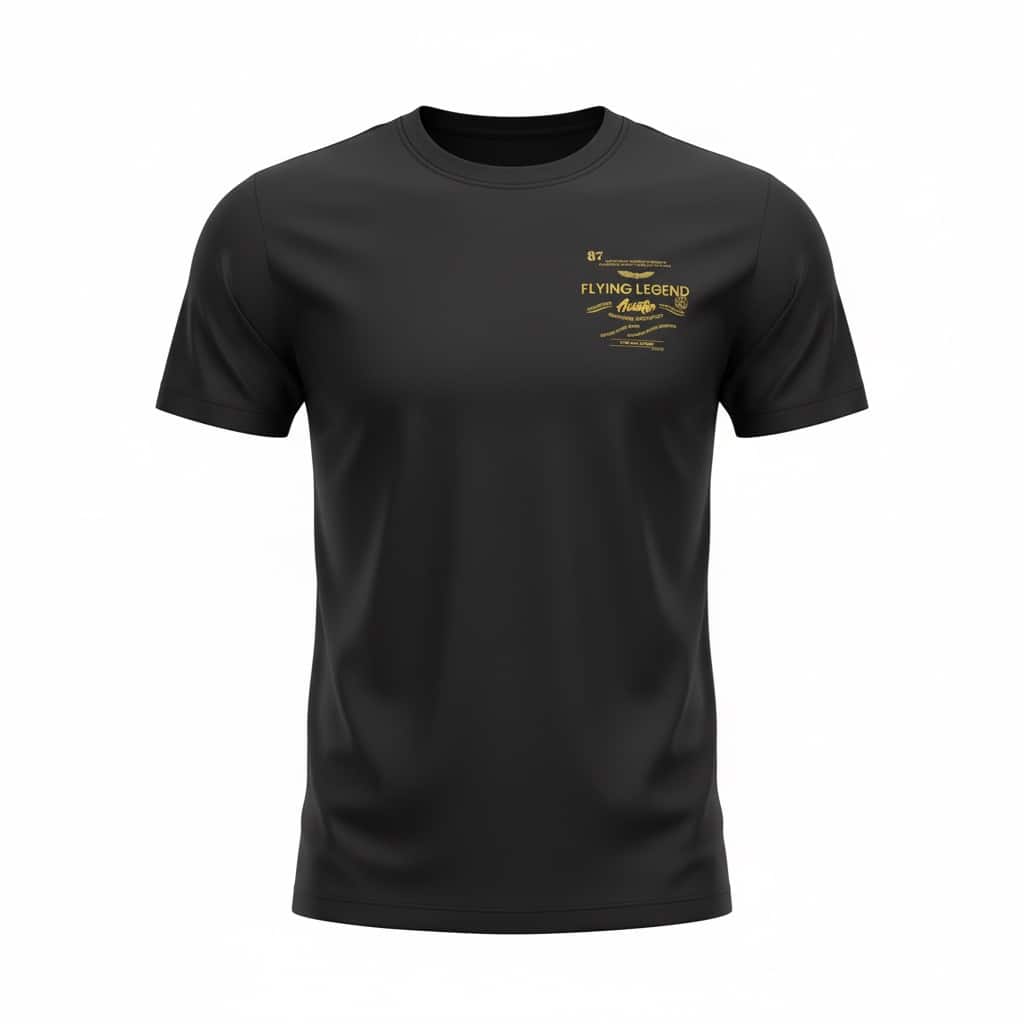 Men's Black Graphic T-Shirt with Floral “87” Print