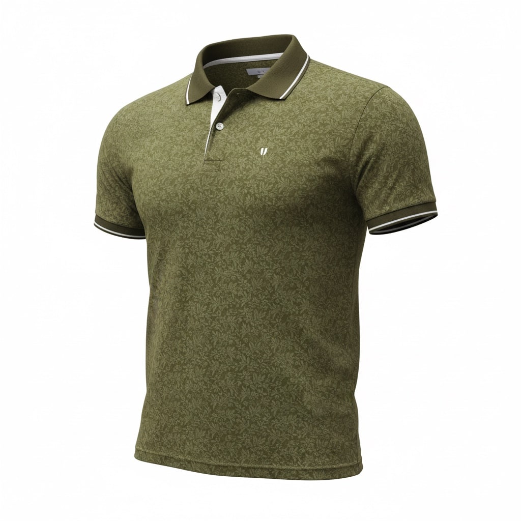 Men's Printed Polo Neck Regular Fit T-shirt
