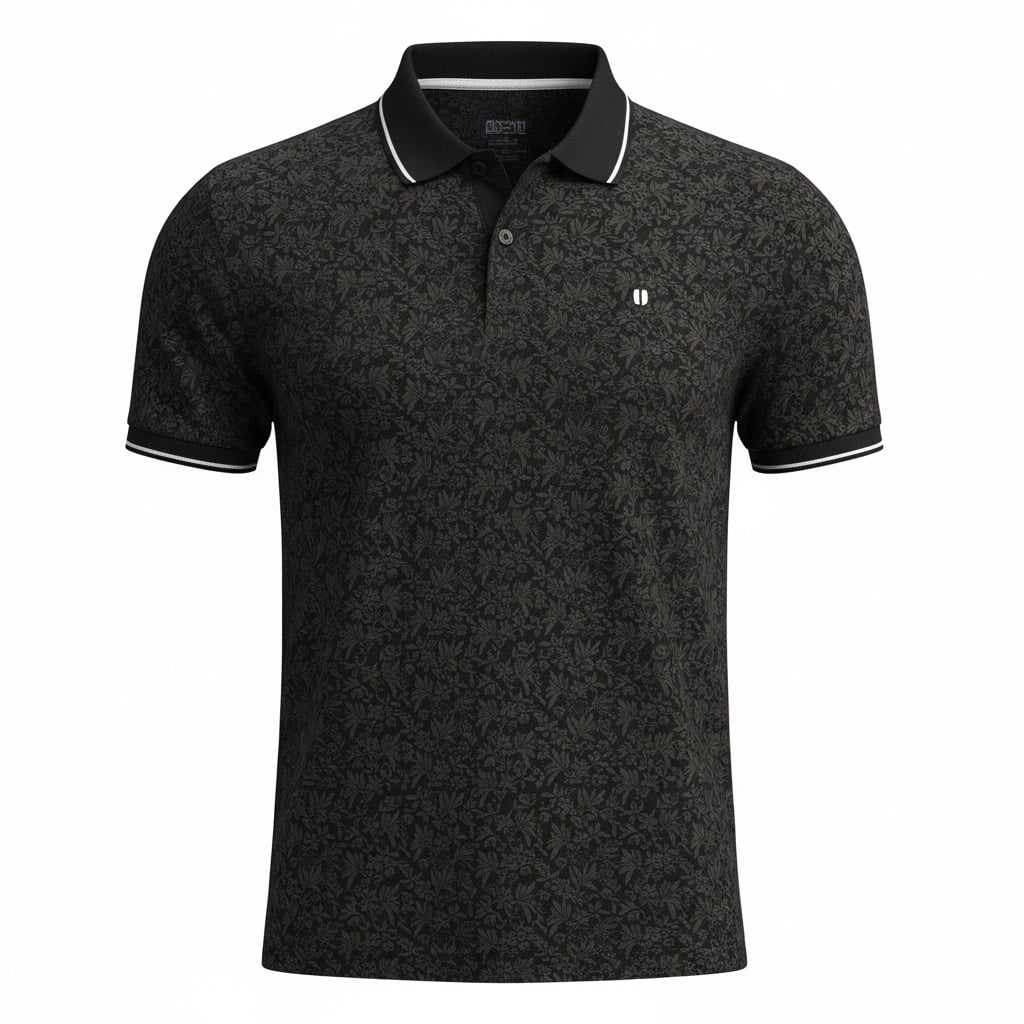 Men's Printed Polo Neck Regular Fit T-shirt