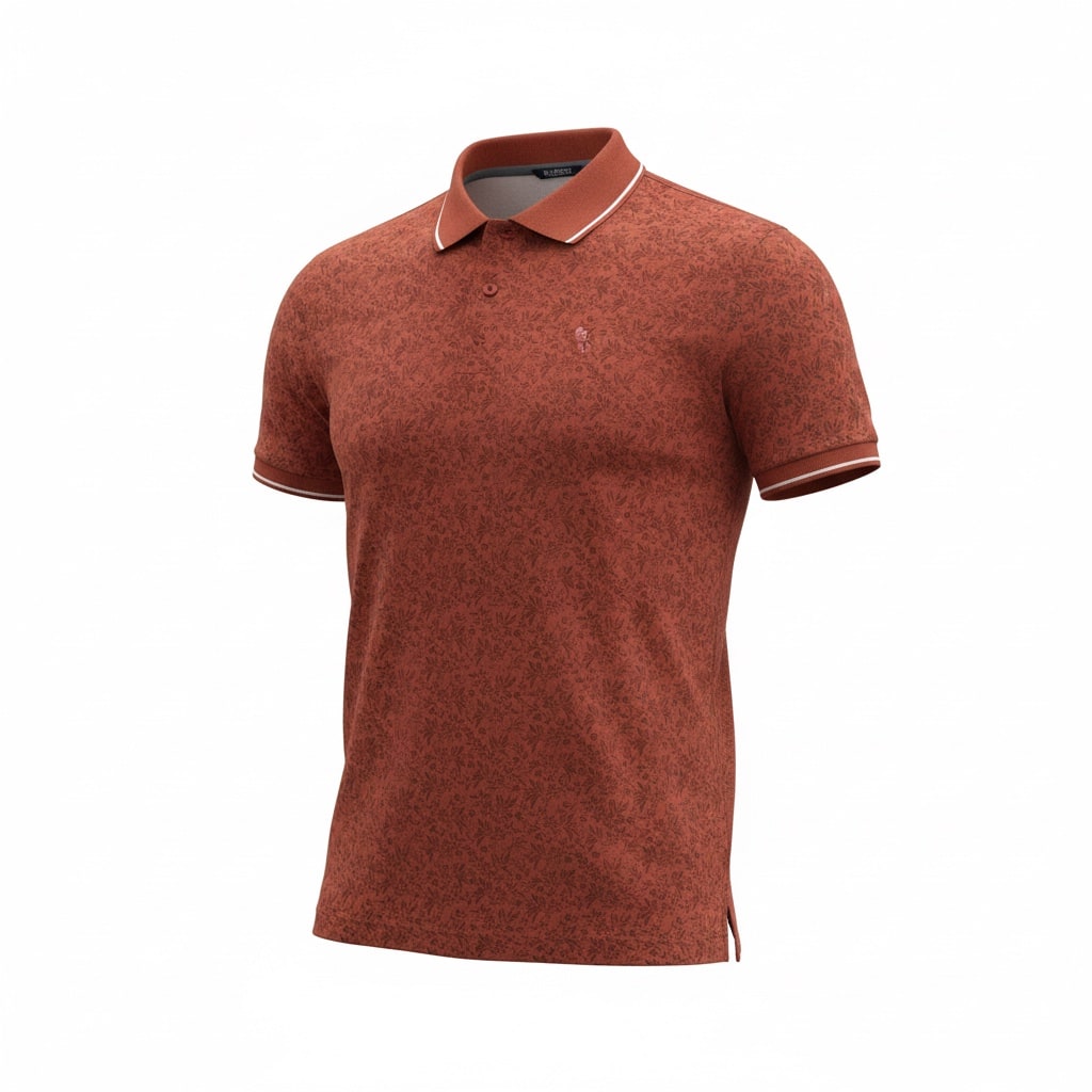 Men's Printed Polo Neck Regular Fit T-shirt
