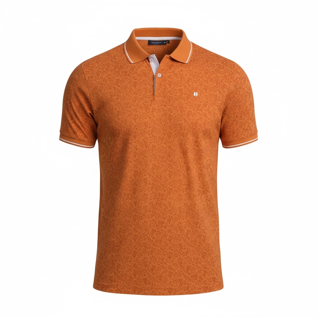 Men's Printed Polo Neck Regular Fit T-shirt